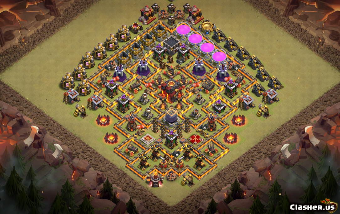 Town Hall 10 TH10 War Trophy Farm Base 189 With Link 4 2020