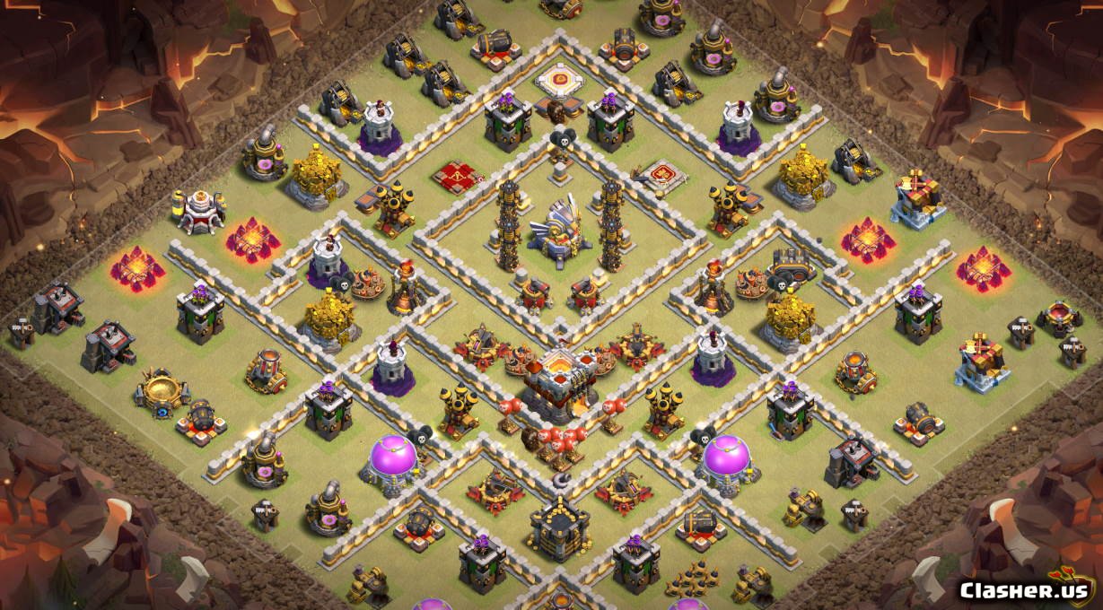 Town Hall 11 TH11 War Trophy Base 512 With Link 4 2020 War