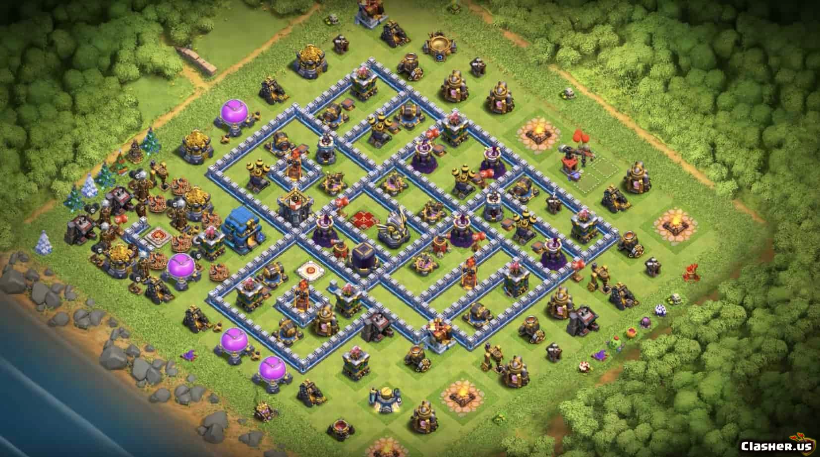 Town Hall 12 The TH12 Trophy Base - Below 50% 1-Stars and also failed attac...