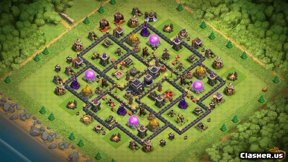 Town Hall 9 Th9 Farming Base With Link 7-2019 - Farming Base. 