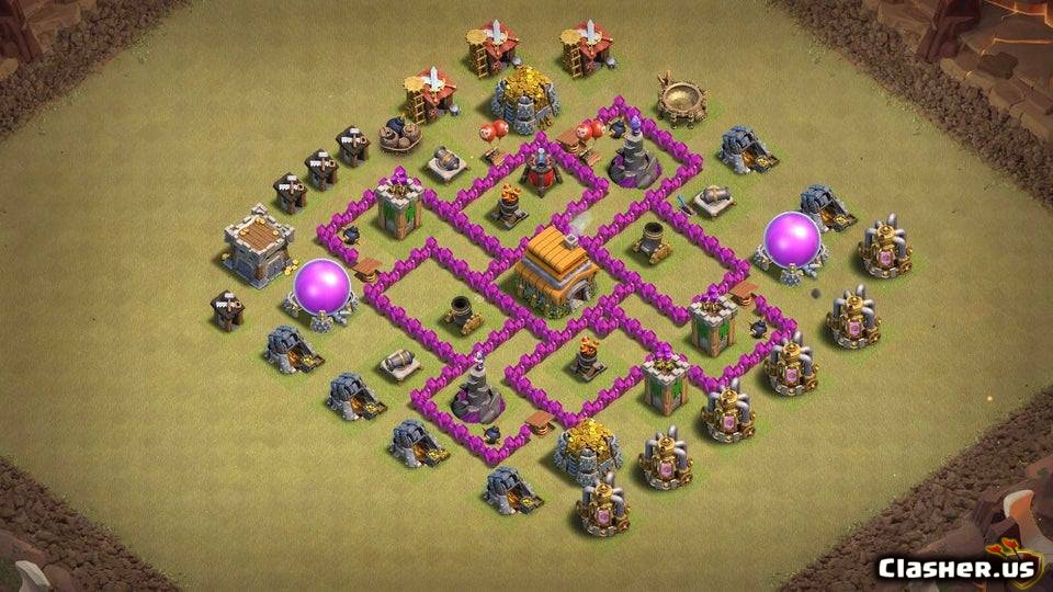 Town Hall 6 A th6 war layout With Link 7-2019 - War Base. 