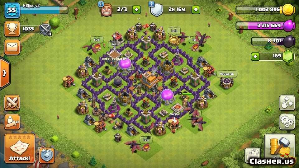 Copy Base Town Hall 7 Top TH7 Base With Link 7-2019 - Farming Base. 