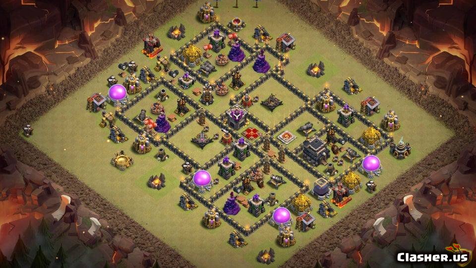 war anti 3 th9 base, th9 , hall not center map,war anti 3 th9 , hall not ce...