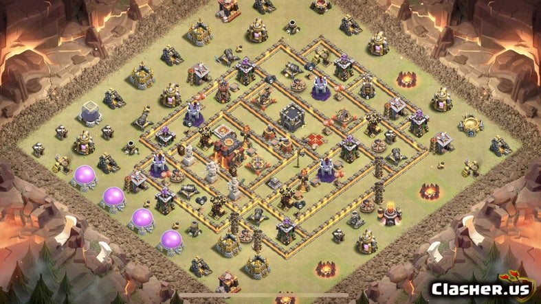 Copy Base Town Hall 10 TH10 ANTI 3 stars With Link 7-2019 - War Base - Clas...