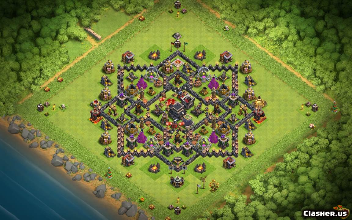 Copy Base Town Hall 9 a nice TH9 base With Link 7-2019 - Hybrid Base - Clas...