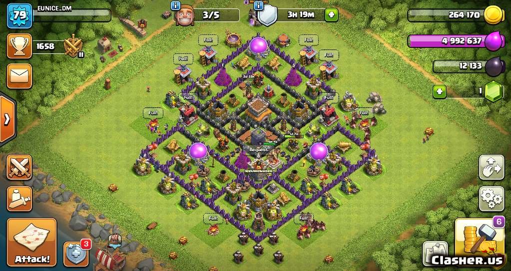 [Town Hall 8] TH8 Trophy base - Anti 3 stars - Anti loot [With Link] [7