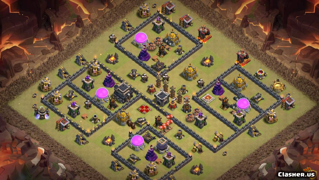 Copy Base Town Hall 9 Th9 War Base Pro V10 With Link 8 2019 War Base Clash Of Clans 4300