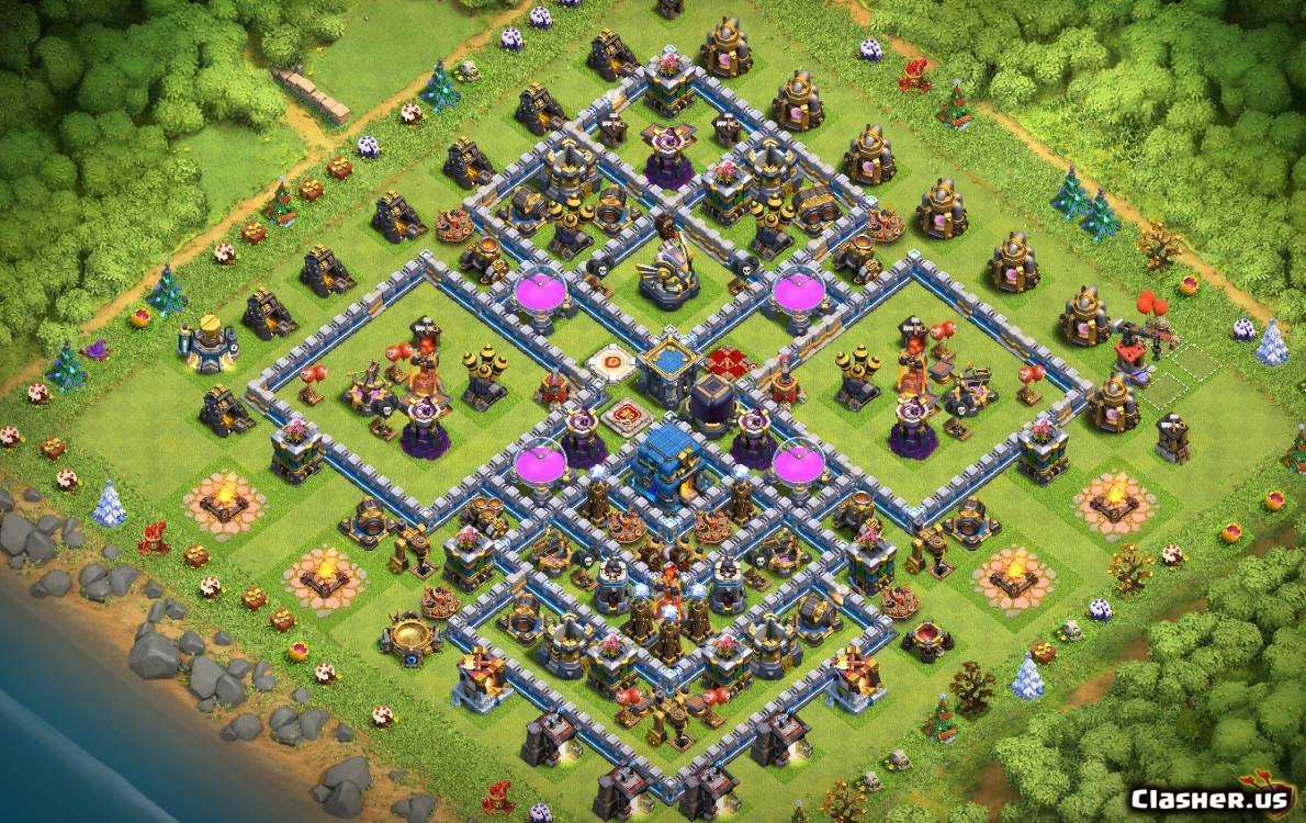 Copy Base [Town Hall 12] TH12 War/Trophy Base Anti 3 Star v88 [With