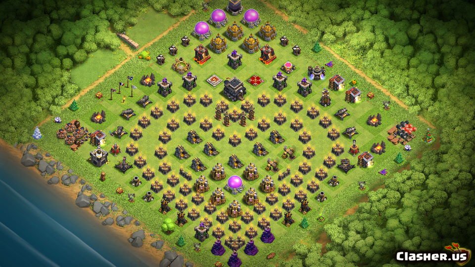 Copy Base [Town Hall 9] TH9 Fun Progress Base - Heart [With Link] [10