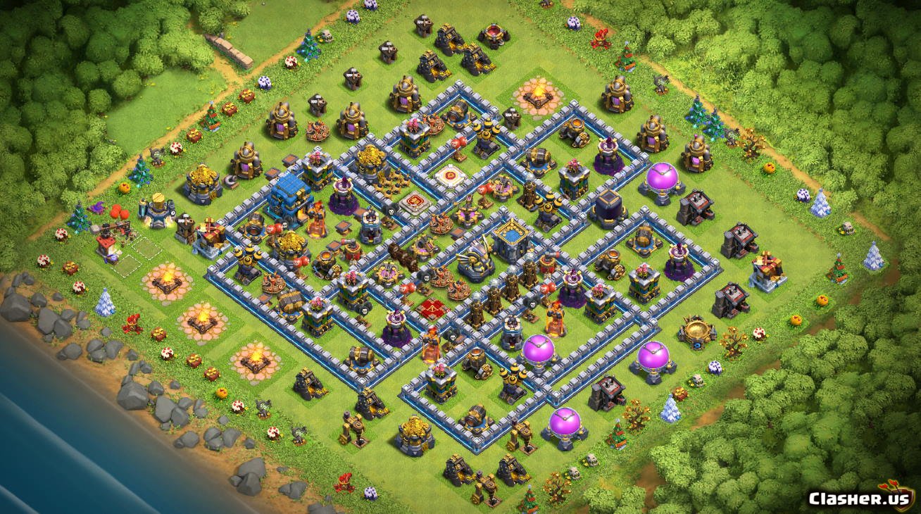 Copy Base Town Hall 12 TH12 War Trophy Base v229 With Link 10-2019 - War .....