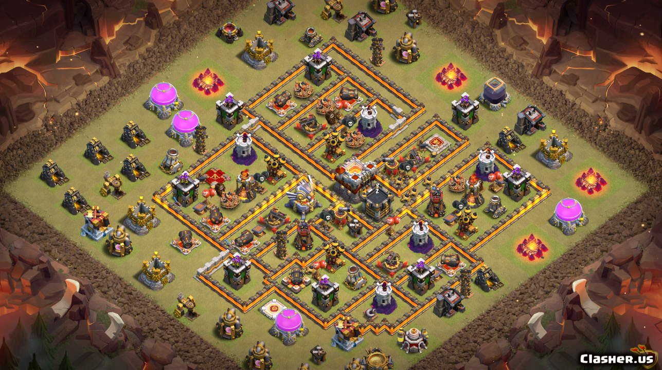 Copy Base [Town Hall 11] TH11 War Trophy Base v85 - anti 2 star [With ...