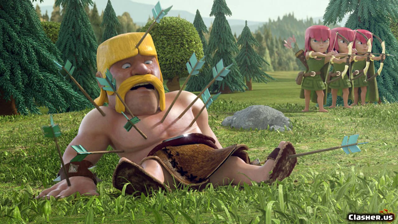 Barbarian hit arrows, Archers - Clash of Clans Wallpapers Cl