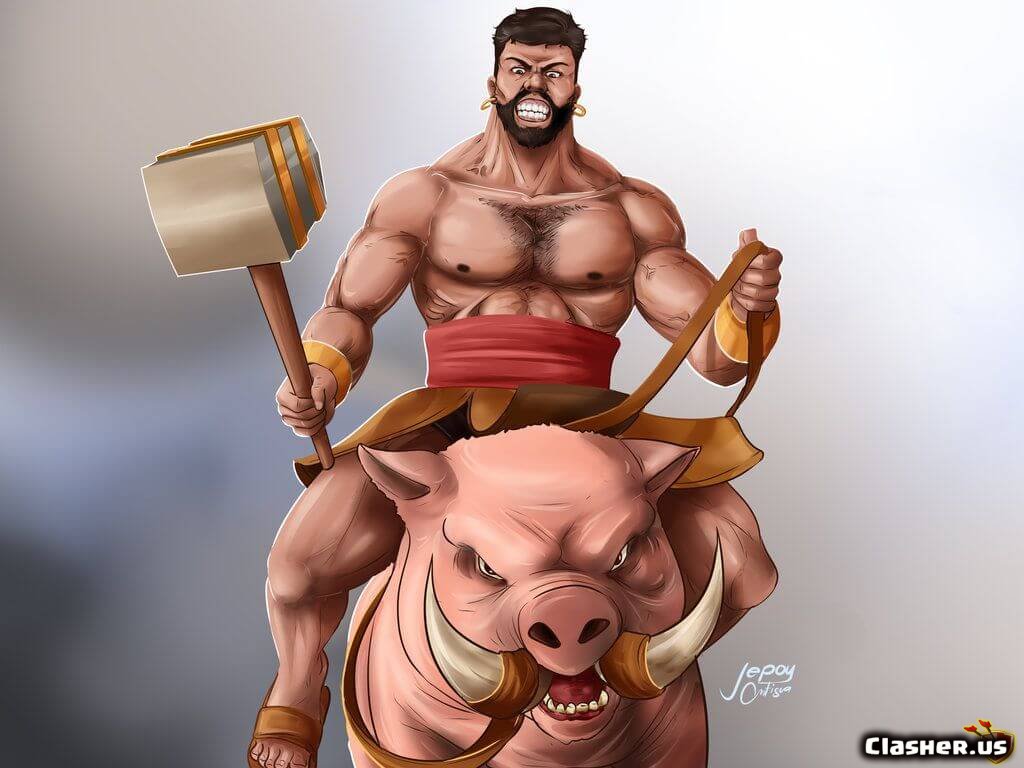 Hog Rider human cool art - Clash of Clans Wallpapers 