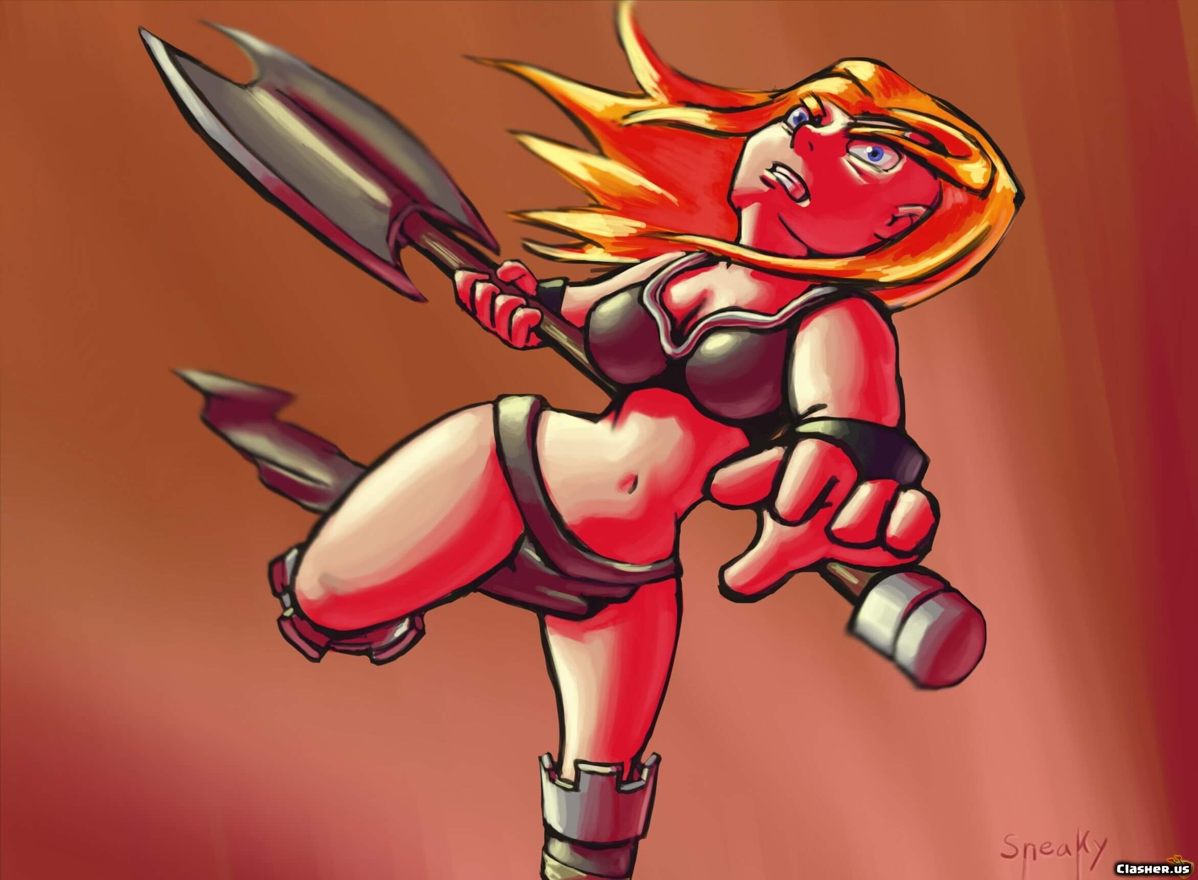 Valkyrie art drawing nice - Clash of Clans Wallpapers.