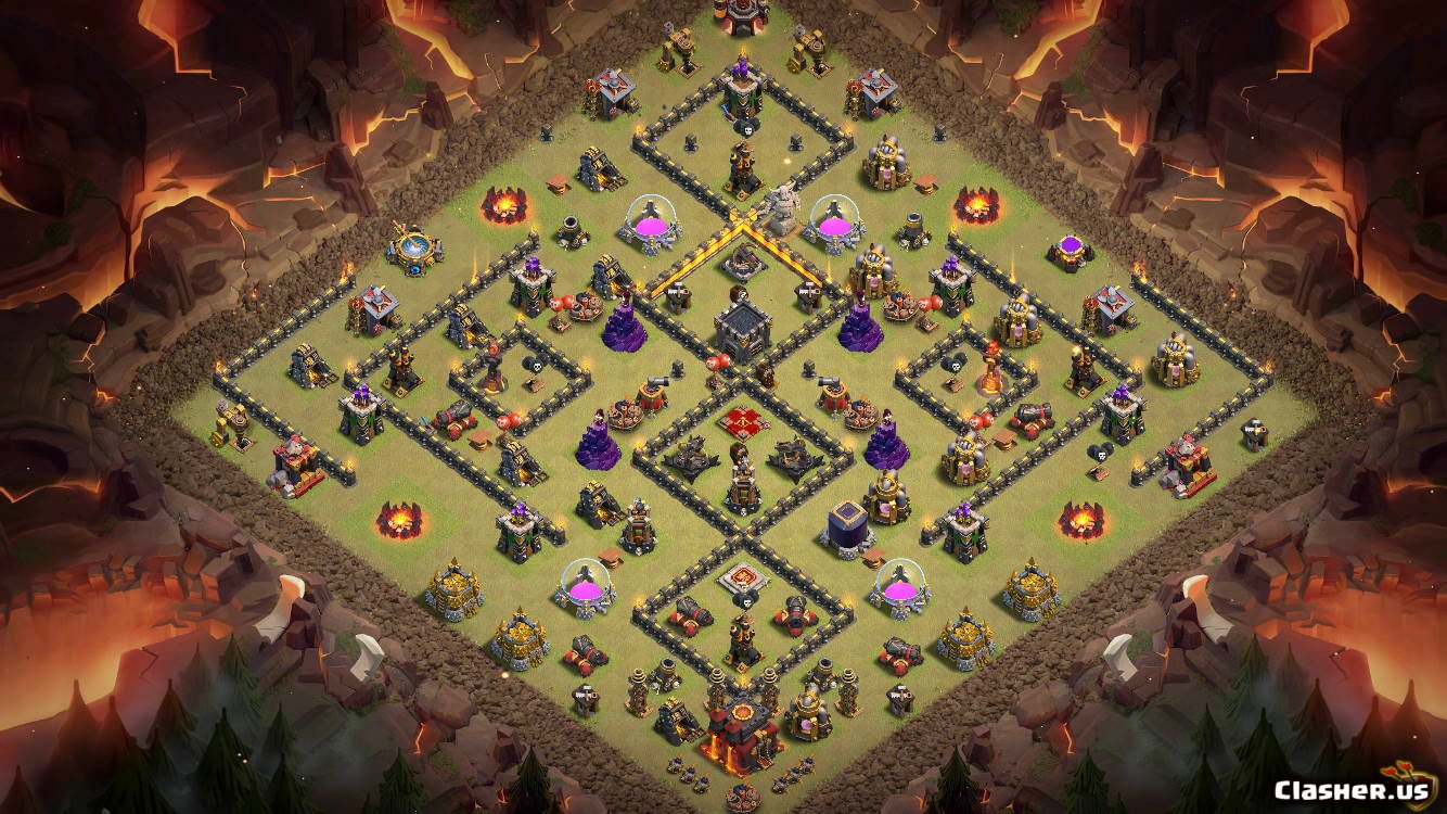 Copy Base Town Hall 10 TH10 War Trophy base v26 With Link 10-2019 - W...