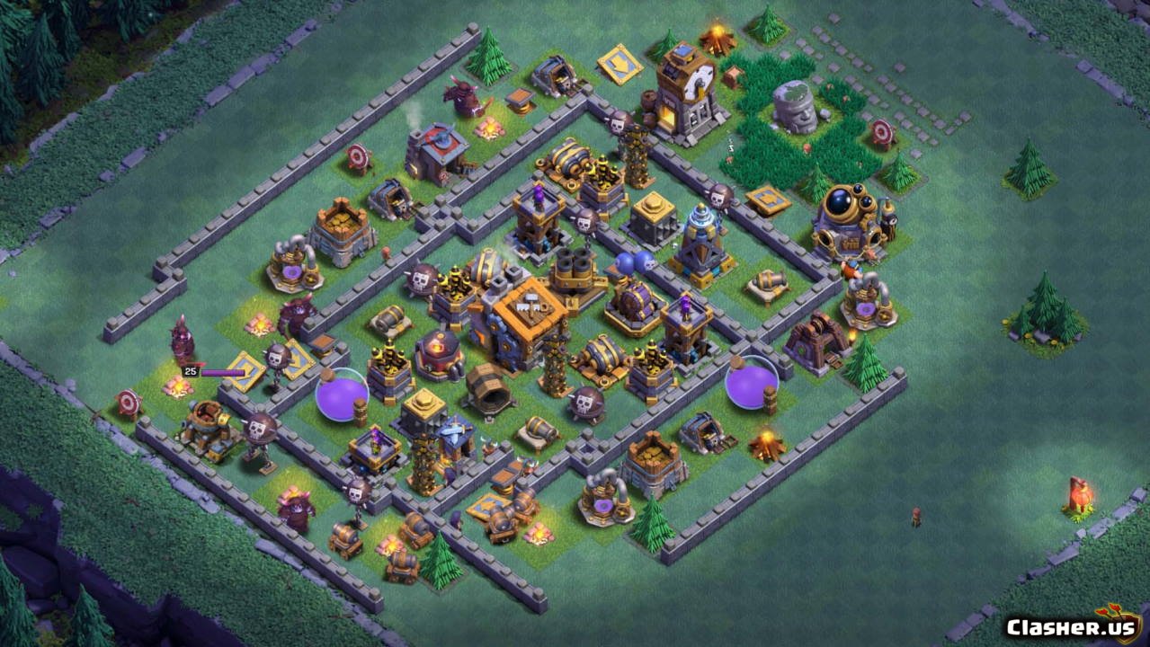 Builder Hall 8 Bh8 Best Base V12 Anti Night Witch With Link 11 19 Farming Base Clash Of Clans Clasher Us