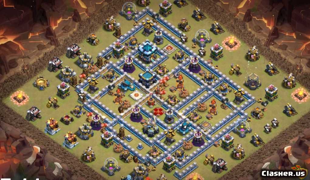 Town Hall 13 Best TH13 Trophy/War base v82 - anti 3 stars With Link.