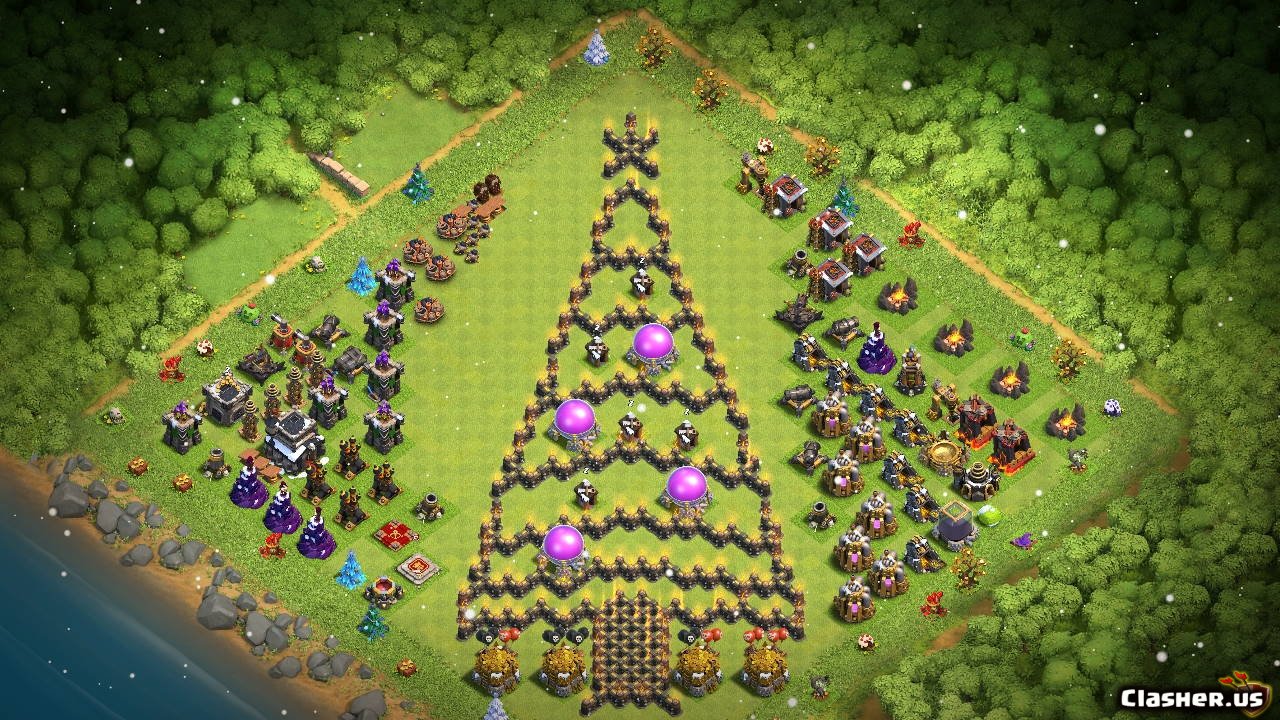 Town Hall 9] TH9 Fun Troll Progress base - Christmass Tree [With Link]  [11-2019] - Progress Base - Clash of Clans 