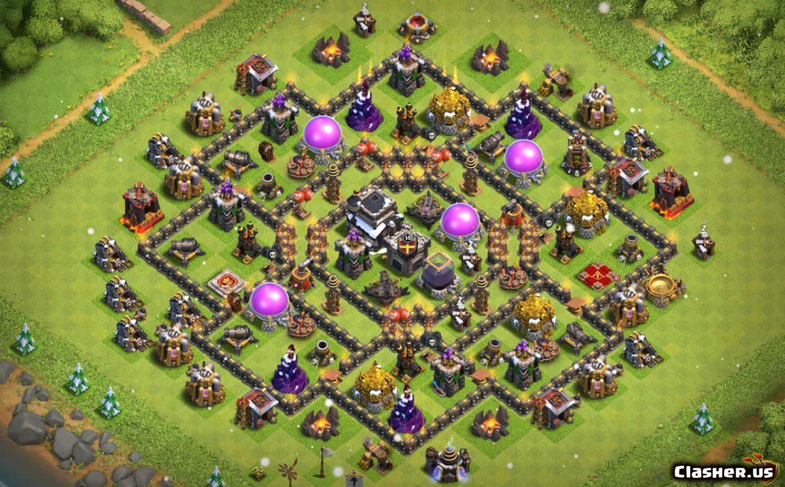 Town Hall 9] TH9 War/Trophy base #992 [With Link] [7-2021] - Farming Base -  Clash of Clans | Clasher.us