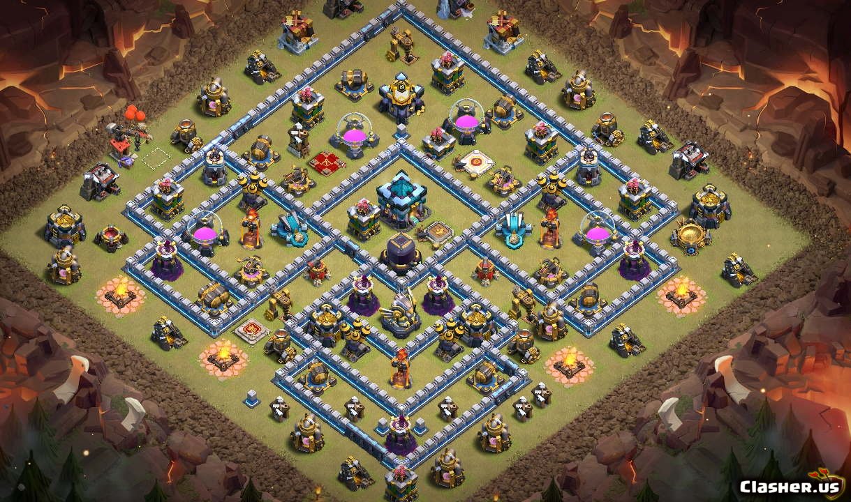 Town Hall 13 Th13 Trophy War Base Base V122 With Link 11 2019 War Base Clash Of Clans Clasher Us