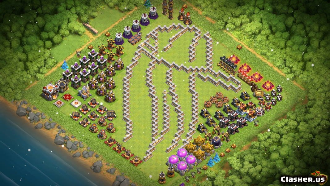 Town Hall 11] TH11 Fun Troll Progress base - Tones and I Logo [With Link]  [0-2020] - Progress Base - Clash of Clans 