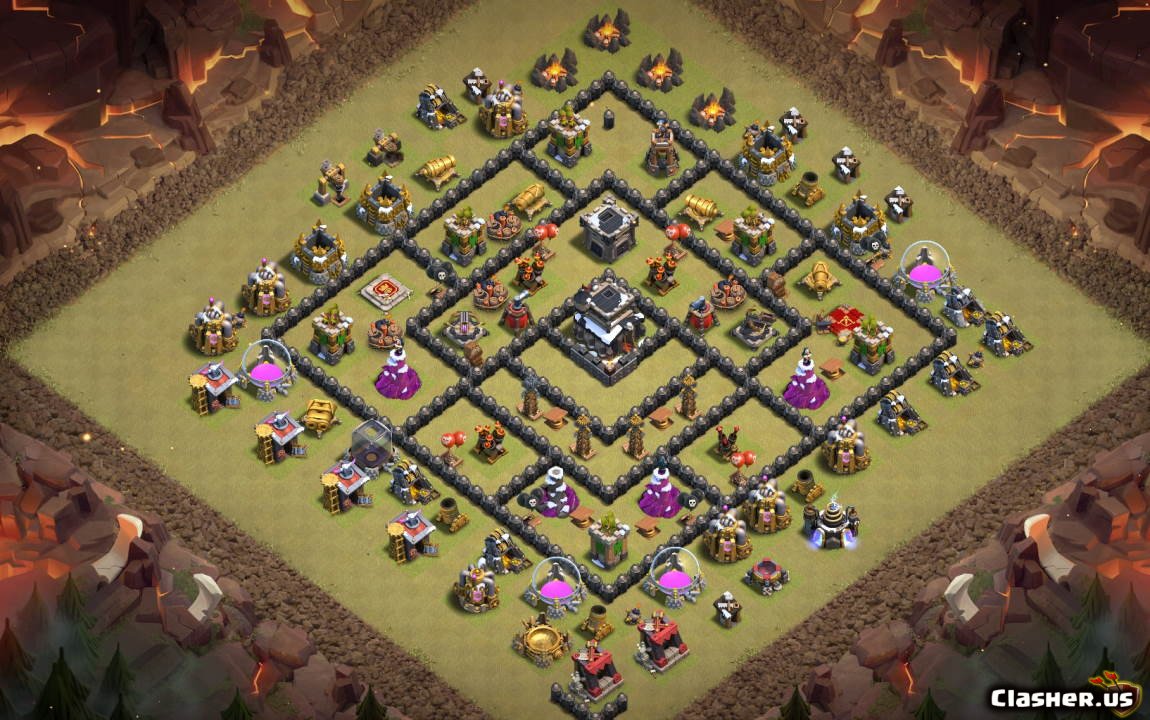 Town Hall 9 TH9 War/Trophy base v74 With Link [0-2020 ...