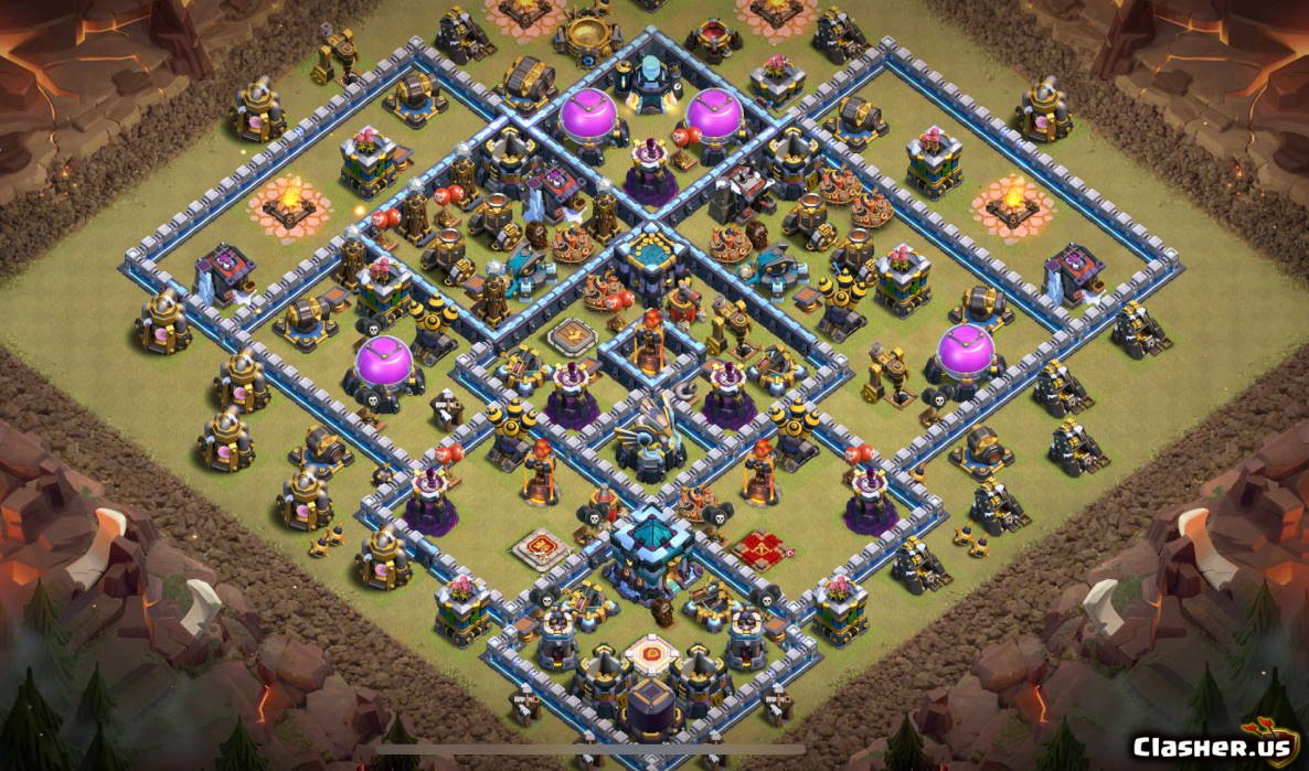 Copy Base Town Hall 13 TH13 Ring/Farm/Trophy base v447 With Link 1-2020 -.....