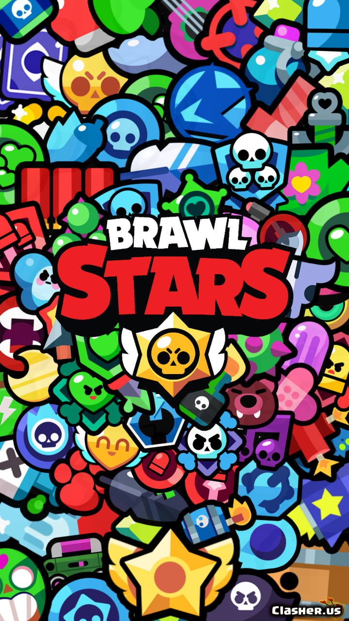 brawl stars, brawlers icon, background - Brawl Stars Wallpapers
