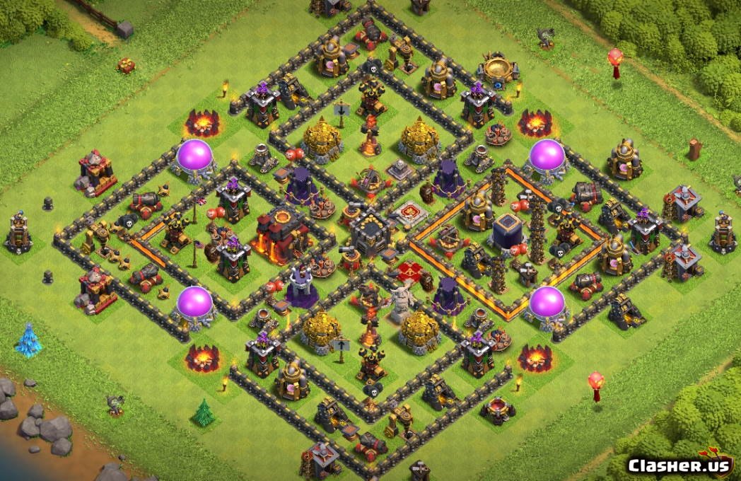 Copy Base Town Hall 10 TH10 Trophy/Farm base v114 With Link 