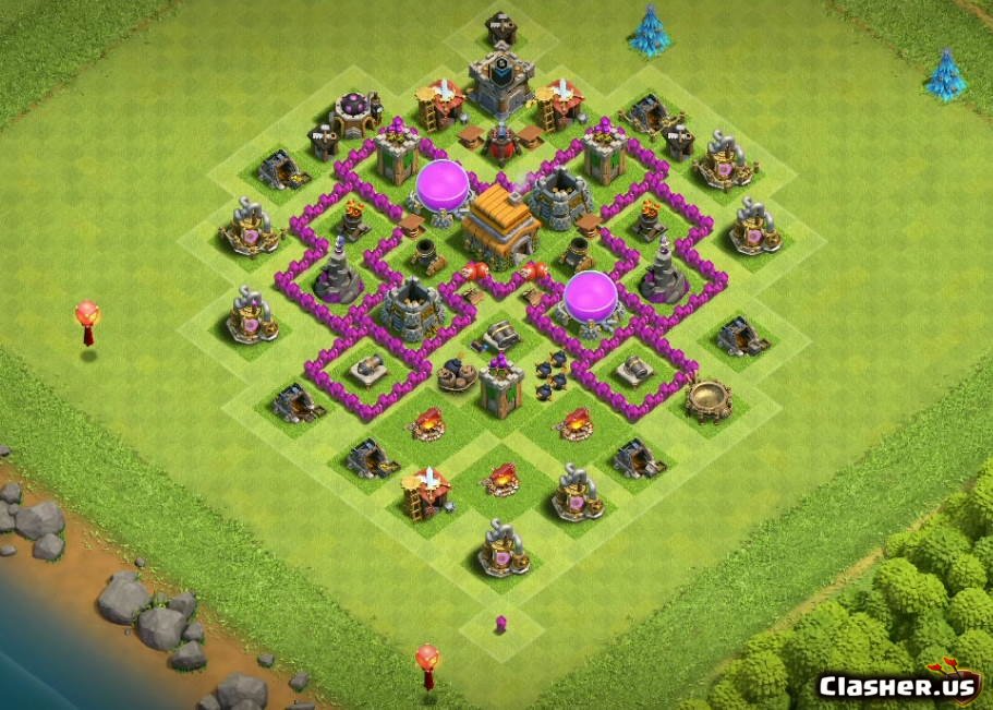 These are the best town hall 6 base designs. 