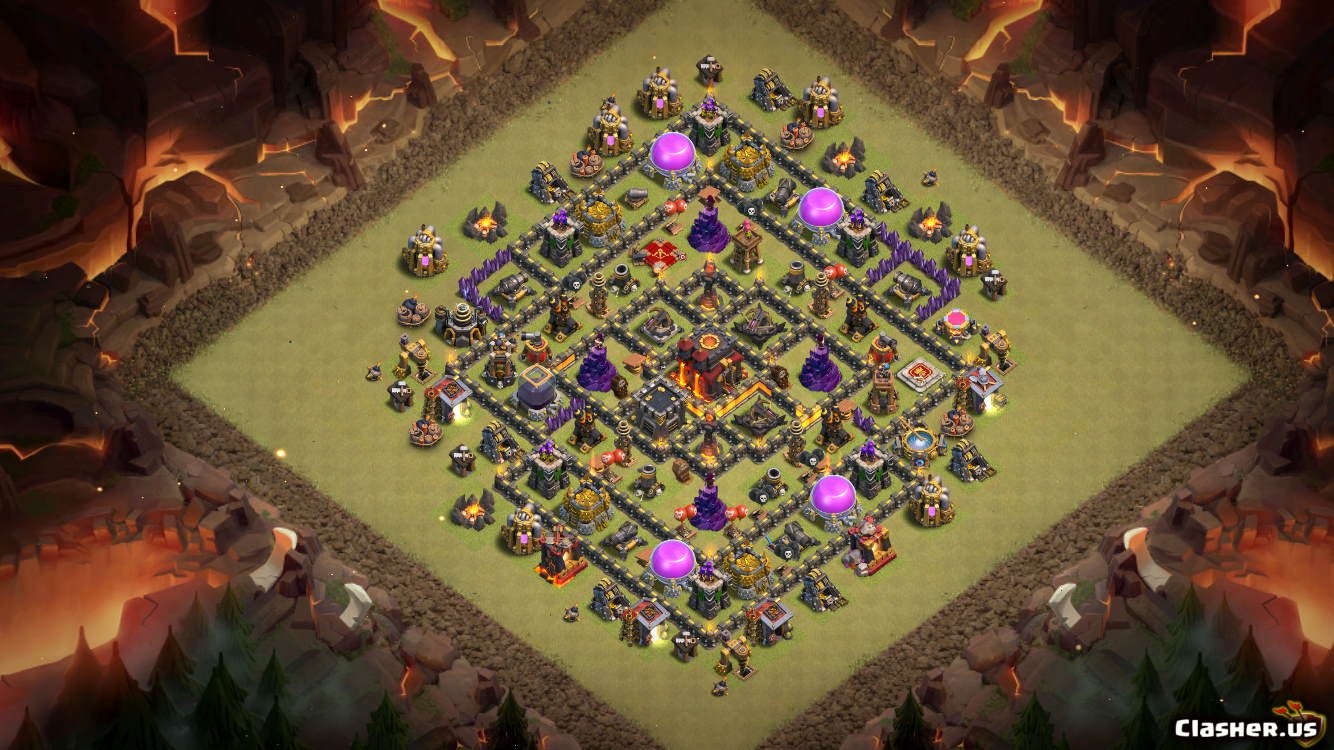 Town Hall 10 TH10 War/Trophy/Farm base #204 With Link 4-2020.