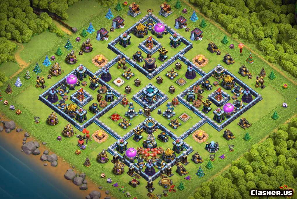 town hall 13 best defence base 2024