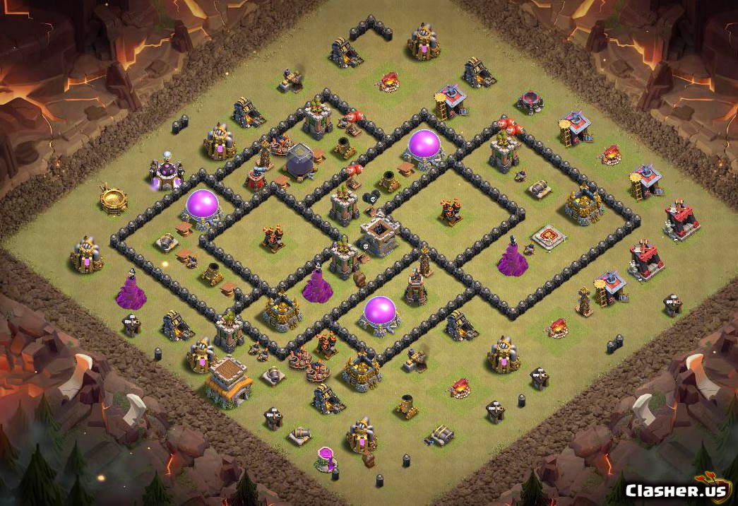 Copy Base Town Hall 8 TH8 Trophy/War base #94 With Link 5-2020 - War ...