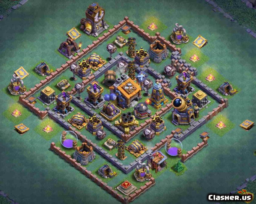 [Builder Hall 8] BH8 Best Base 18 [With Link] [62020] Farming Base Clash of Clans Clasher.us