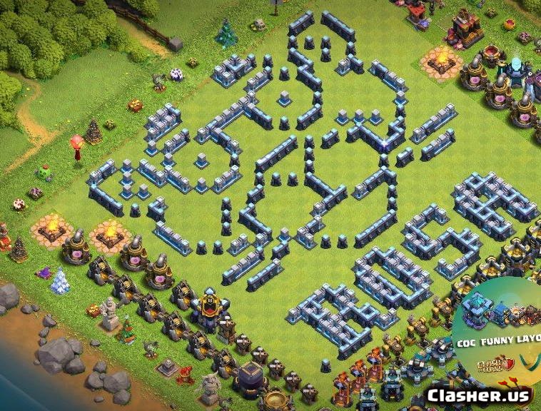Town Hall 13] TH13 Fun Troll Progress/Upgrade base - Pink Panther, Rosa  [With Link] [6-2020] - Progress Base - Clash of Clans 