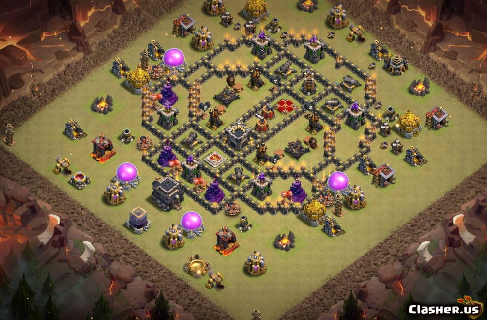 Copy Base Town Hall 9 TH9 War base #299 With Link 6-2020 - W