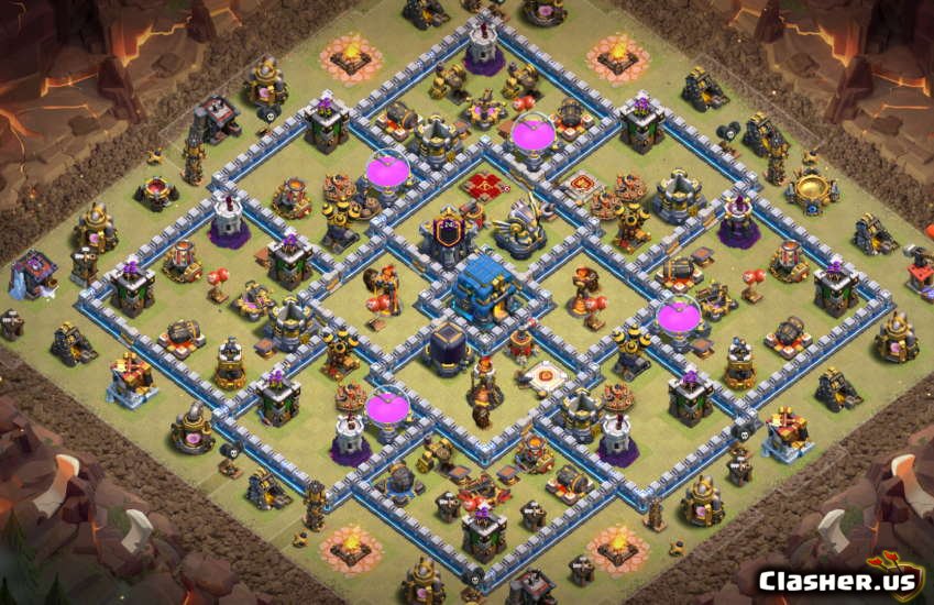 Copy Base [Town Hall 12] TH12 War/Trophy base 647 [With Link] [72020