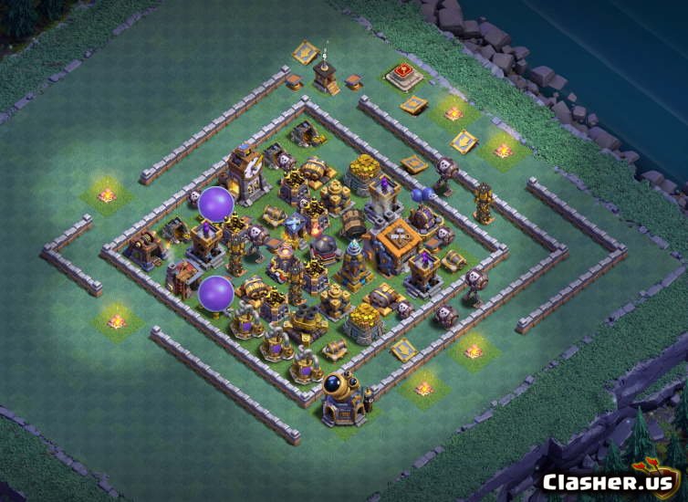 Builder Hall 9 BH9 best base #118 With Link 9-2020 - Farming Base. 