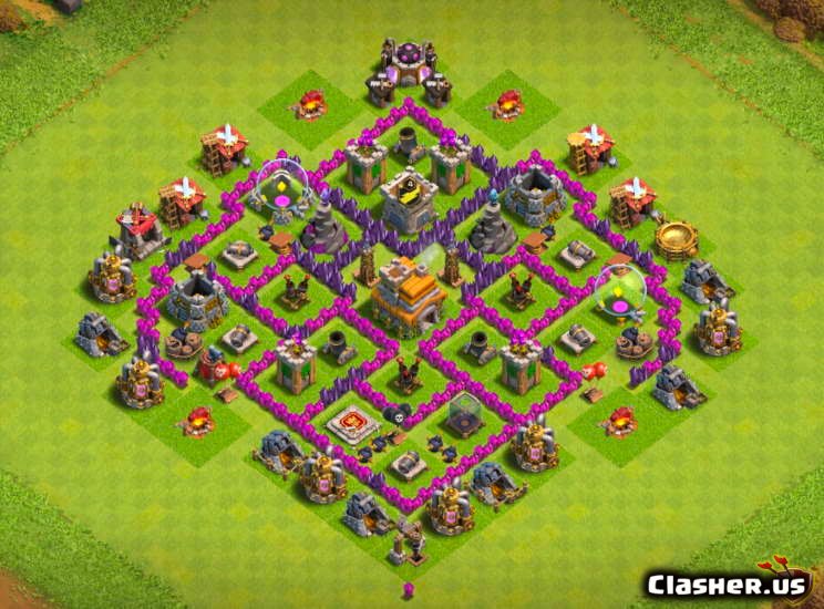 clash of clans th7 trophy base