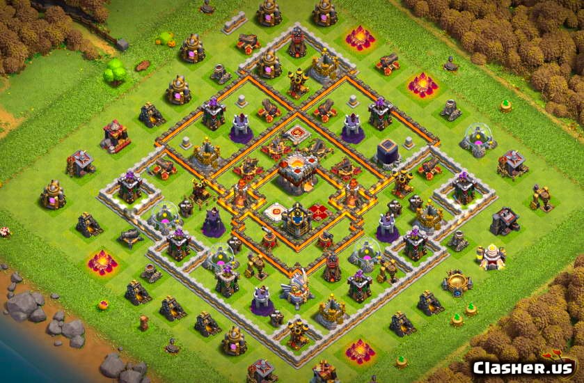 Town Hall 11 TH11 War/Trophy base #982 With Link 10-2020 - War Base.
