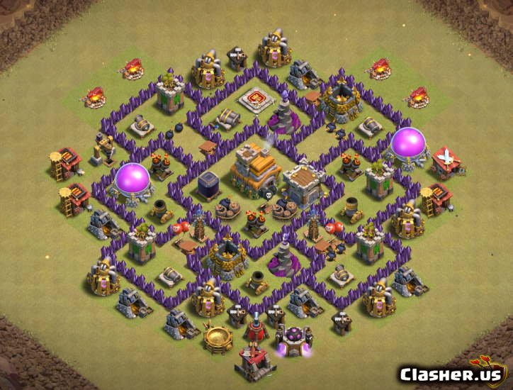 Copy Base Town Hall 7 TH7 War/Trophy base #87 With Link 10-2020 - War...