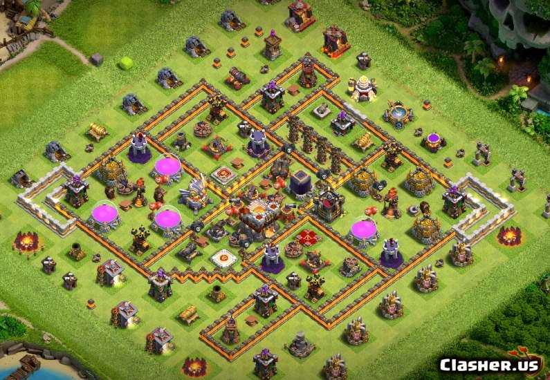 Town Hall 11 TH11 Trophy/Farm base #1019 With Link 11-2020 - War Base. youp...