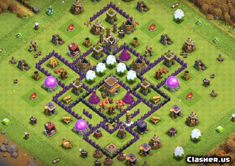 Copy Base Town Hall 8 TH8 War/Trophy base #151 With Link 0-2021 -...