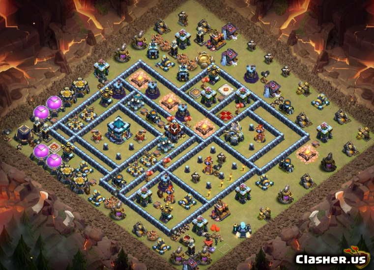 Copy Base [Town Hall 13] TH13 Trophy/War base #1621 [With Link] [0-2021 ...