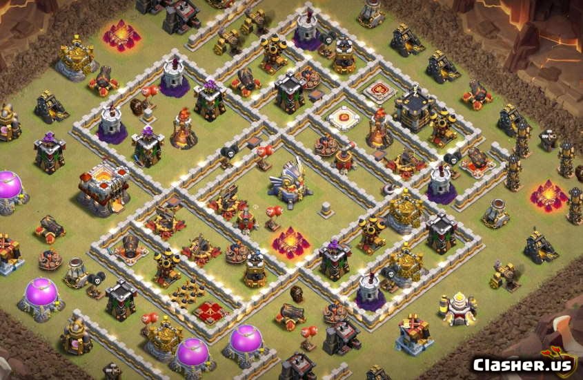 Copy Base [Town Hall 11] TH11 War/Trophy base #1058 [With Link] [0-2021