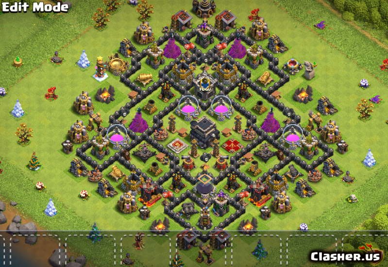 Town Hall 9 Th9 Cwl War Trophy Base 658 With Link 2 2021 War Base Clash Of Clans Clasher Us
