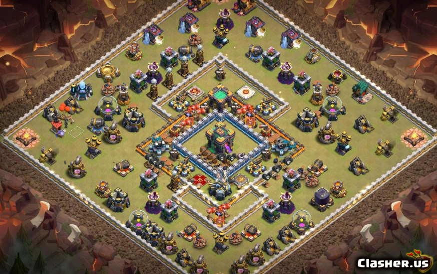 th14 ring/trophy base #542,farming base,th14, th 14, town hal...