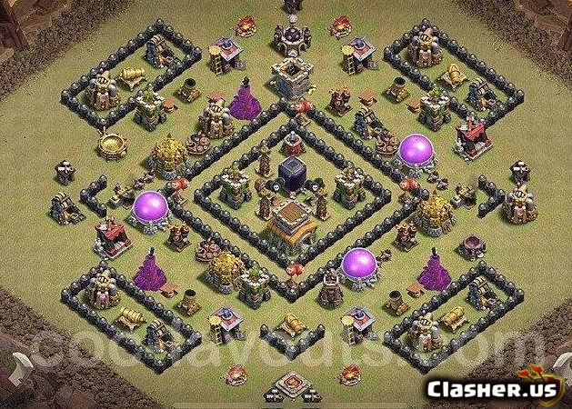 lvl 8 war base - TH8 War Base Base by 1Legend