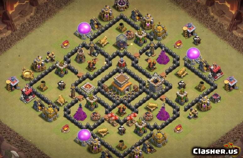 Town Hall 8 War Base Copy Link Copy Base [Town Hall 8] TH8 War/Trophy base #231 [With Link] [5-2021
