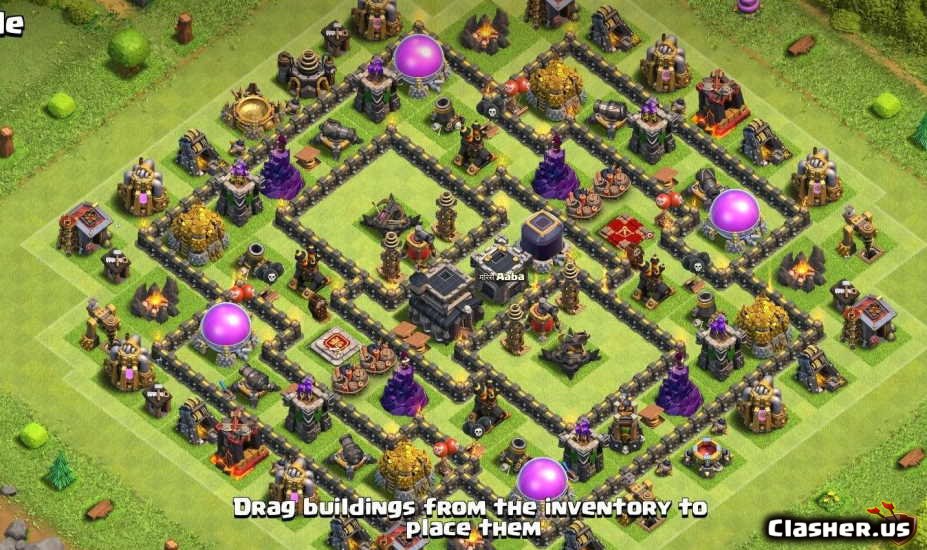 Town Hall 9 War Base Copy Link Copy Base [Town Hall 9] TH9 War/Trophy base #1027 [With Link] [8-2021